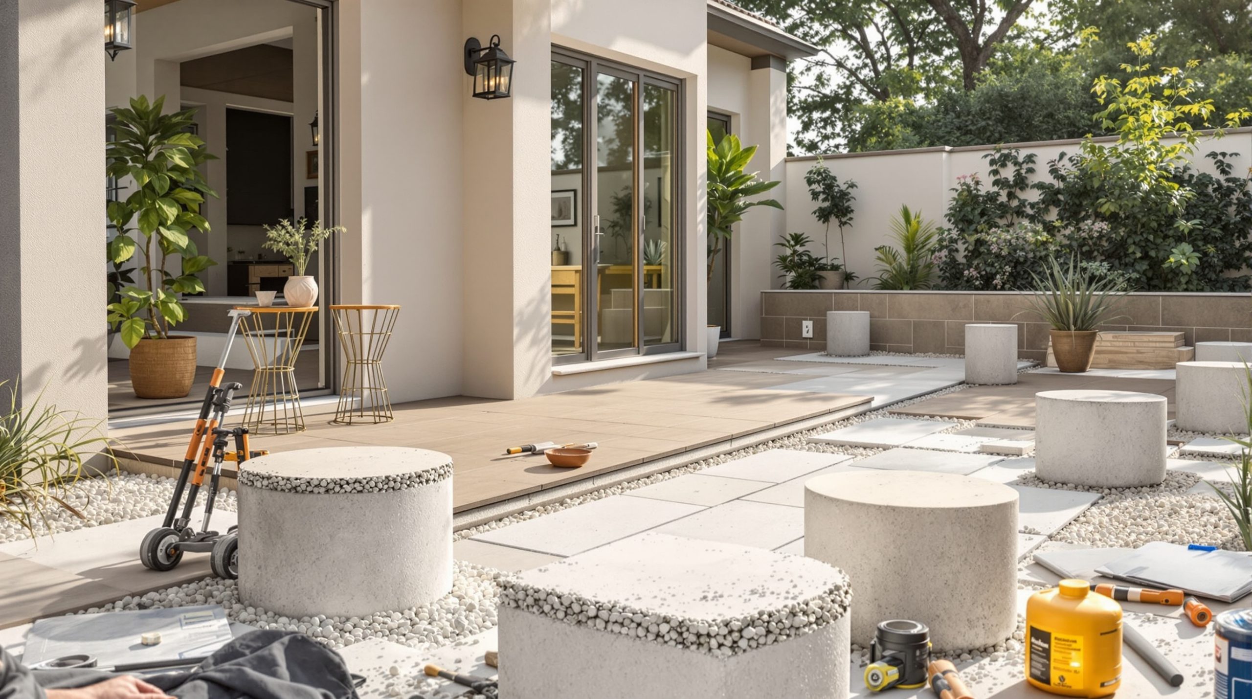 Coût terrasse carrelée sur plots : analysez votre budget et options