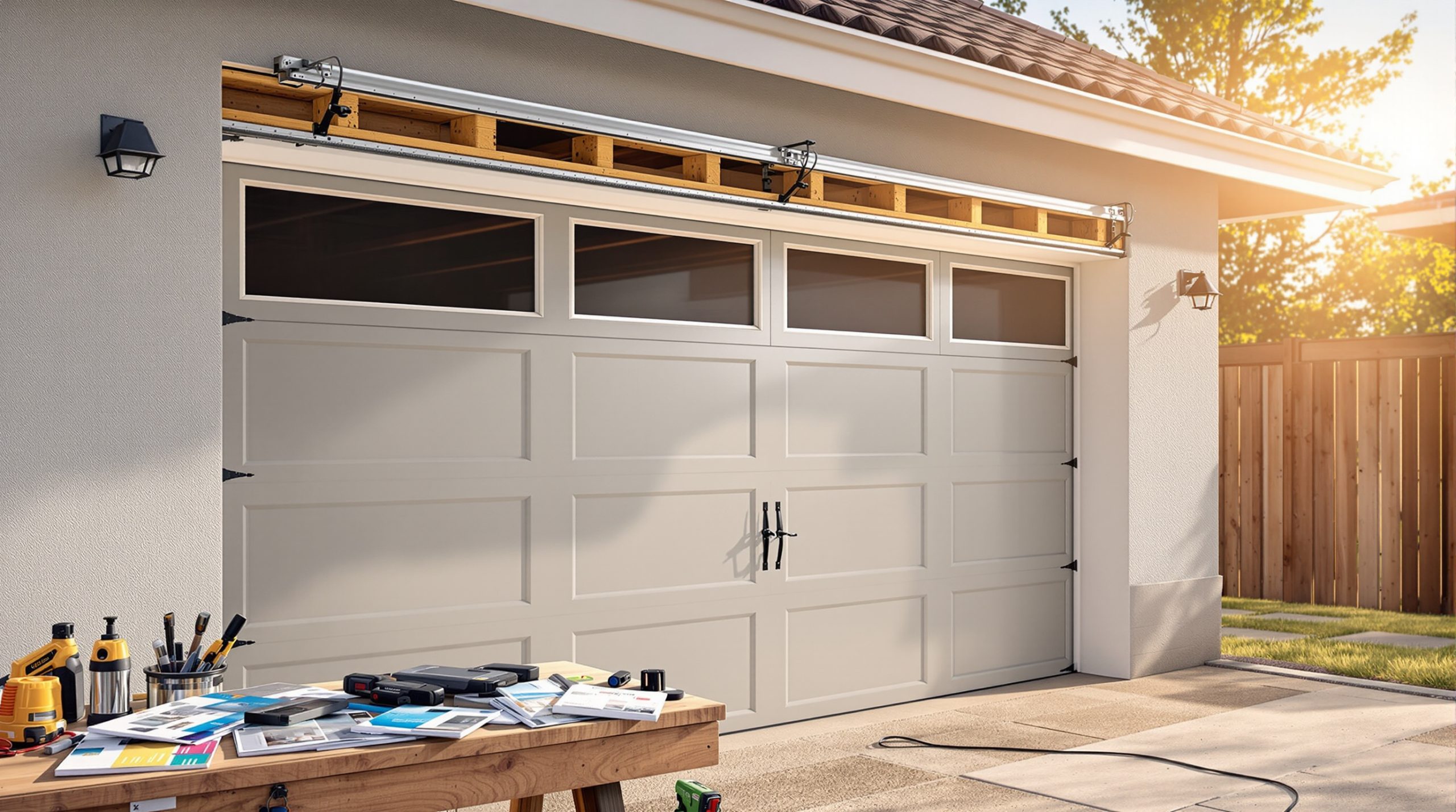 Tarif pose porte de garage basculante en PVC : comparez les offres