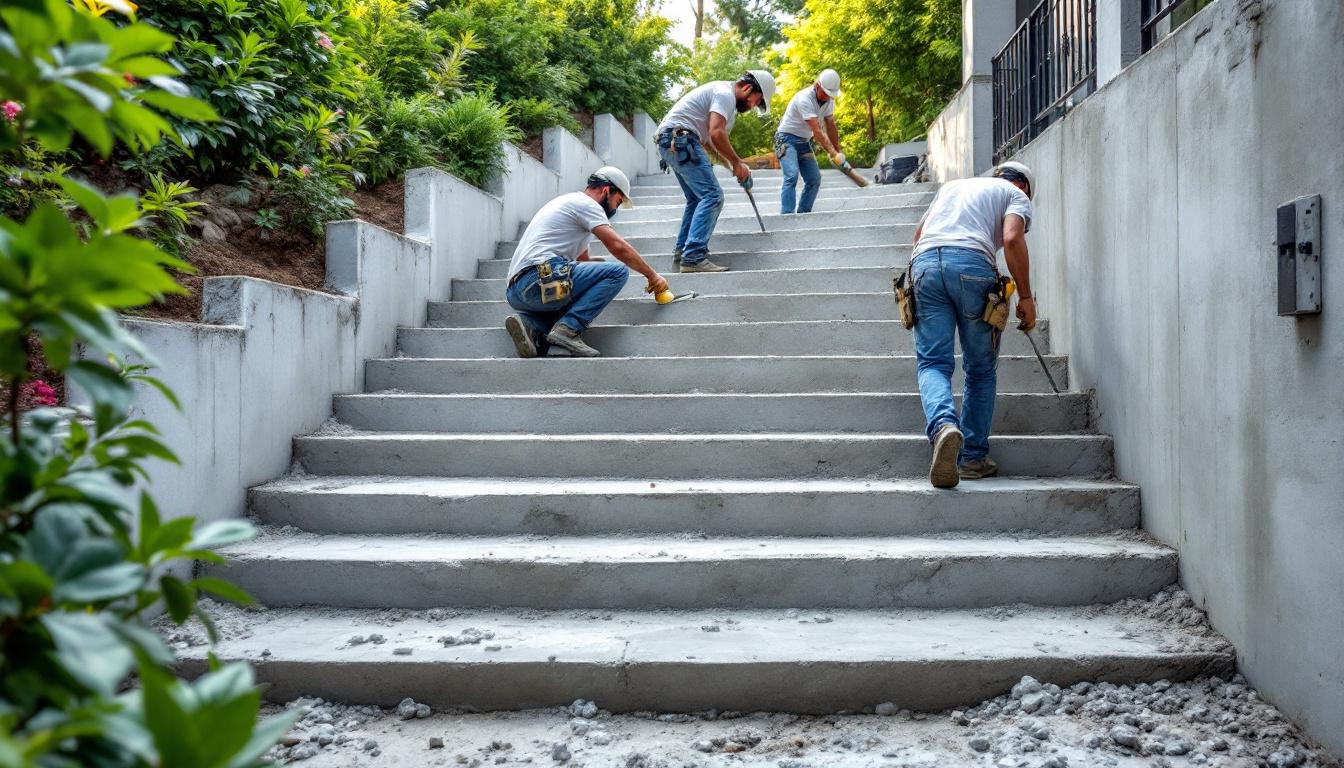 Prix d'un escalier en béton extérieur : guide des coûts et options
