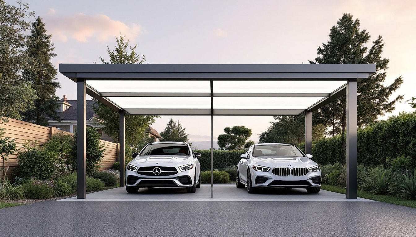 Prix carport alu 2 voitures : devis gratuit et options sur mesure